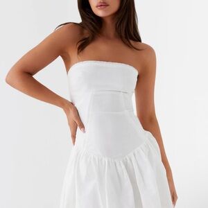 Peppermayo Elegant Strapless White Dress